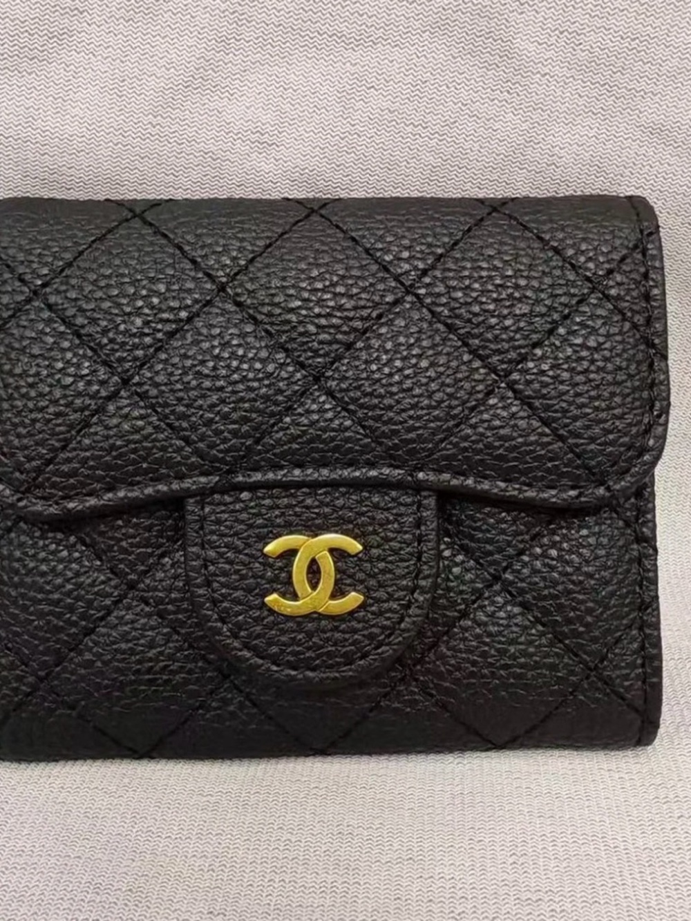 Chanel Mini Beauty Gift VIP Black Quilted Wallet with Gold CC Logo